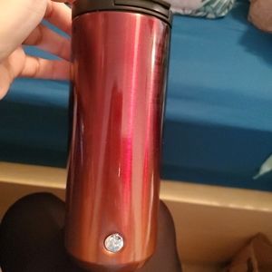 Starbucks Christmas ombre red to gold tumbler